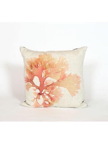 Seaweed Print Linen Square Cushion Cover - Beautiful Fan Weed