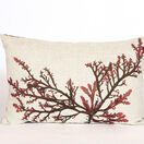 Seaweed Print Linen Oblong Cushion Cover - Purple Royal Fern Weed additional 1