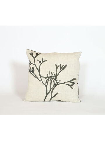 Seaweed Print Linen Square Cushion - Bladder Wrack A