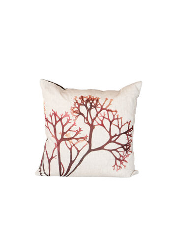 Seaweed Print Linen Square Cushion Cover - Irish Moss