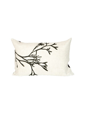 Seaweed Print Linen Oblong Cushion - Bladder Wrack A