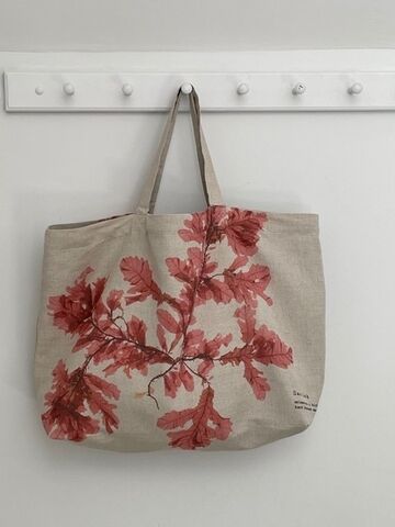 Seaweed Printed Linen Union Tote Bag - Sea Oak