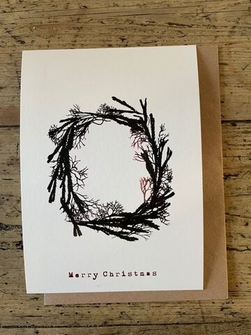 Christmas Greeting Card - Seaweed Wreath