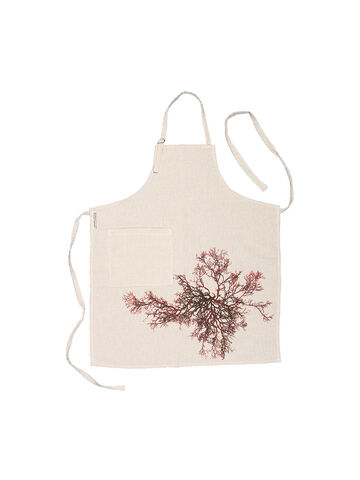 Seaweed Print Linen Apron - Berry Wart Cress