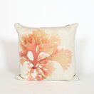 Seaweed Print Linen Square Cushion - Beautiful Fan Weed additional 1