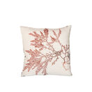 Seaweed Print Linen Square Cushion Cover - Red Comb Weed additional 1