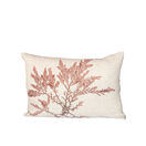 Seaweed Print Linen Oblong Cushion Cover - Red Comb Weed additional 1