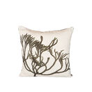 Seaweed Print Linen Square Cushion Cover - Velvet Horn Weed additional 1