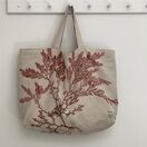 Seaweed Printed Linen Union Tote Bag - Red Comb Weed additional 1