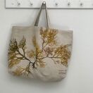 Seaweed Print Linen Union Tote Bag - Royal Fern Weed additional 1