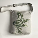 Seaweed Print Linen Shoulder Bag - Common Green Branched Weed additional 2