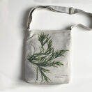 Seaweed Print Linen Shoulder Bag - Common Green Branched Weed additional 1