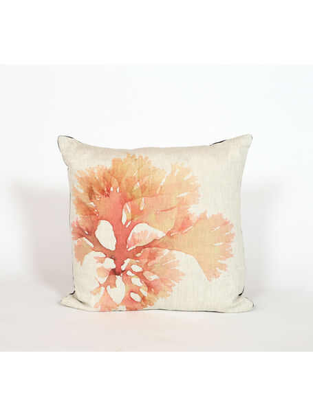 Seaweed Print Linen Square Cushion Cover - Beautiful Fan Weed