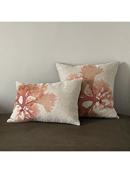 Seaweed Print Linen Oblong Cushion - Beautiful Fan Weed