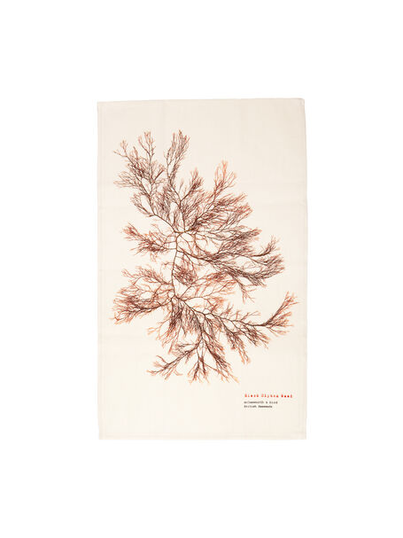 Seaweed Print Linen Union Tea Towel - Black Siphon Weed