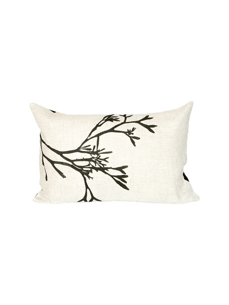 Seaweed Print Linen Oblong Cushion Cover - Bladder Wrack A